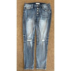 Stylish Blue Distressed Women Jeans